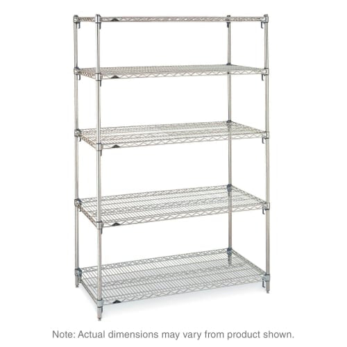 Metro 5A377C 72" NSF 5-Tier Chrome Wire Shelf Kit - Super Adjustable Super Erecta®, 18"W, 74"H