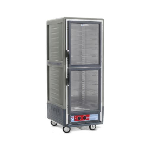 Metro C539-HLDC-U-GY Full Height Insulated Mobile Heated Cabinet w/ (18) Pan Capacity, 120v