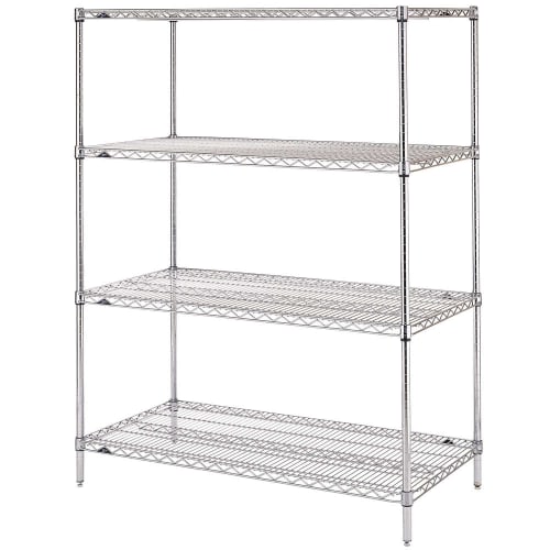 Metro EZ2460BR-4 60" NSF 4-Tier Zinc Wire Shelf Kit - Super Erecta®, 24"W, 74"H