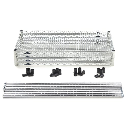 Metro EZ2460BR-4 60" NSF 4-Tier Zinc Wire Shelf Kit - Super Erecta®, 24"W, 74"H