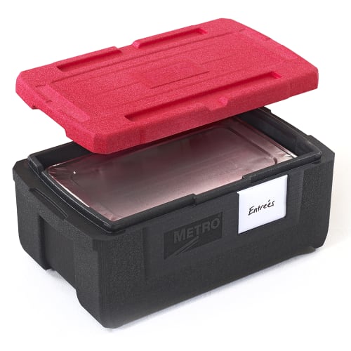 Metro ML180 Mightylite™ Insulated Food Carrier w/ (3) Pan Capacity, Black/Red