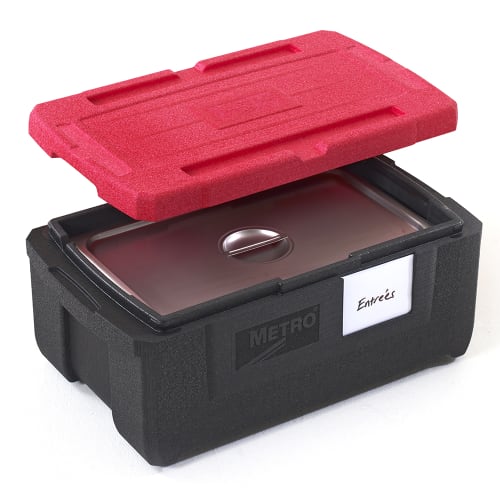 Metro ML180 Mightylite™ Insulated Food Carrier w/ (3) Pan Capacity, Black/Red