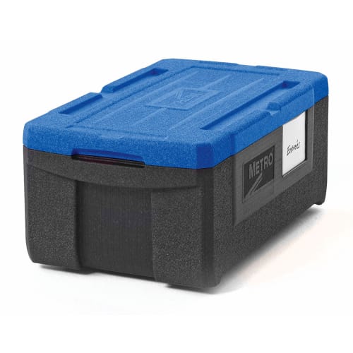 Metro ML180-BU Mightylite™ Insulated Food Carrier w/ (3) Pan Capacity, Black w/ Blue Lid