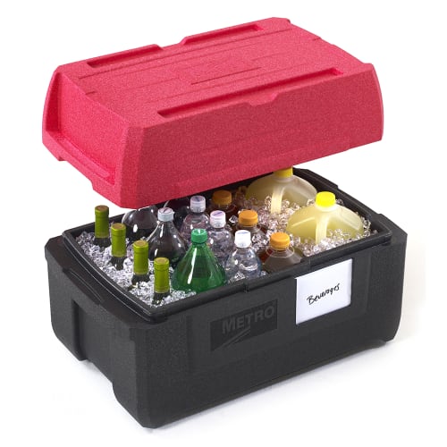 Metro ML180XL Mightylite BigBoy™ Insulated Food Carrier w/ (5) Pan Capacity, Black/Red