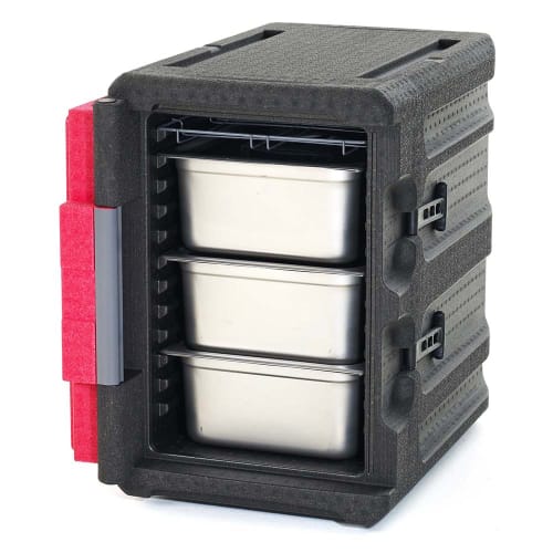 Metro ML400 Mightylite™ Insulated Food Carrier - 60 qt w/ (6) Pan Capacity, Black/Red