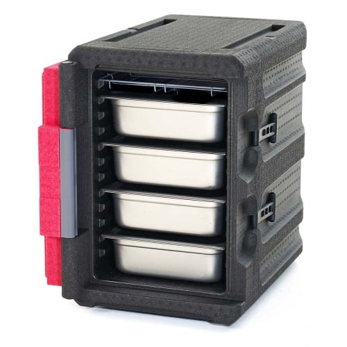 Metro ML400 Mightylite™ Insulated Food Carrier - 60 qt w/ (6) Pan Capacity, Black/Red