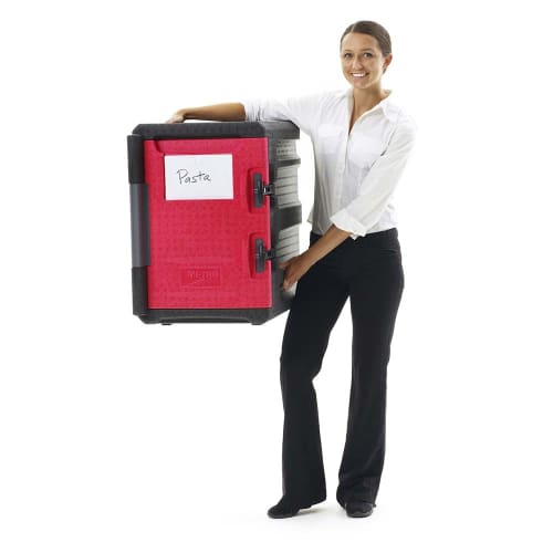 Metro ML400 Mightylite™ Insulated Food Carrier - 60 qt w/ (6) Pan Capacity, Black/Red