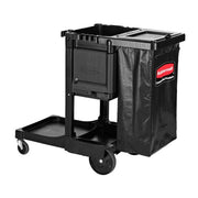 Rubbermaid 1861430 Janitor Cart w/ Locking Cabinet, Black
