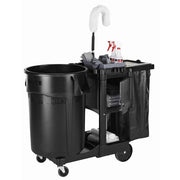 Rubbermaid 1861430 Janitor Cart w/ Locking Cabinet, Black