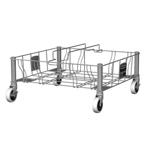 Rubbermaid 1956191 Square Metal Trash Can Dolly w/ Flat Center & 200 lb Capacity