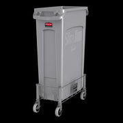 Rubbermaid 1968468 Rectangular Metal Trash Can Dolly w/ Flat Center & 100 lb Capacity