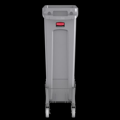 Rubbermaid 1968468 Rectangular Metal Trash Can Dolly w/ Flat Center & 100 lb Capacity