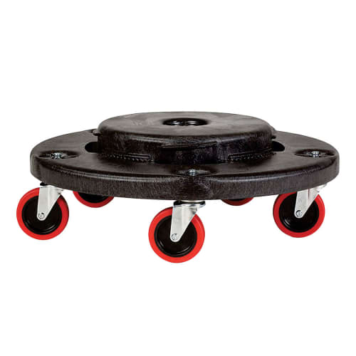 Rubbermaid FG264043BLA Round Plastic Trash Can Dolly w/ Raised Center & 350 lb Capacity