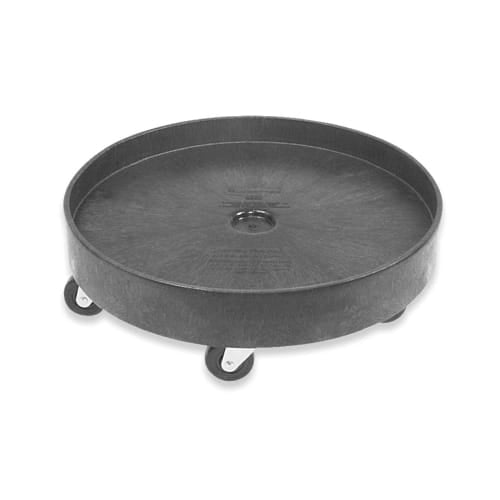 Rubbermaid FG265000BLA Round Plastic Trash Can Dolly w/ Flat Center & 500 lb Capacity