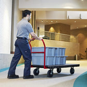 Rubbermaid FG443610BLA 1000 lb Platform Truck w/ Tie Downs, 48"L x 24"W