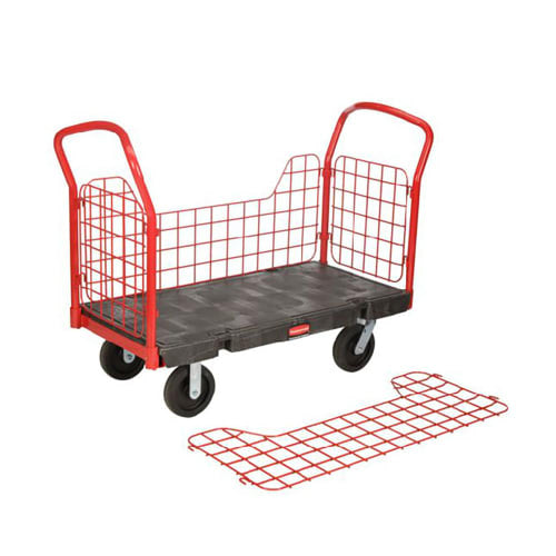 Rubbermaid FG448600BLA 2000 lb Platform Truck w/ Tie Downs, 48"L x 24"W