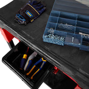 Rubbermaid FG618000 BLA 2 Level Polymer Utility Cart w/ 330 lb Capacity, Flat Ledges