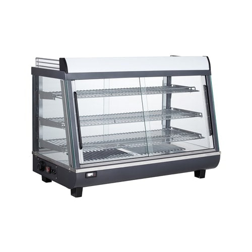 Bakemax BMTSC36 36" Dual Service Countertop Heated Display Case - (3) Shelves, 120v