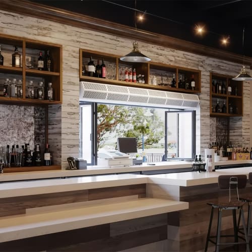 Berner PE06-C-1036AA 36" Unheated Air Curtain - Variable Speed, Aluminized Steel, 120v