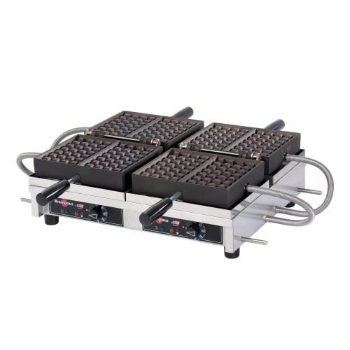 Krampouz Double Liege Waffle Maker w/ Cast Steel Grids, 3600W (WECCHBAT)