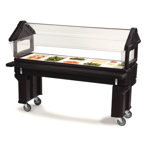 Carlisle 65 1/4" SixStar™ Cold Food Bar - (5) Pan Capacity, Floor Model, Black (660603)
