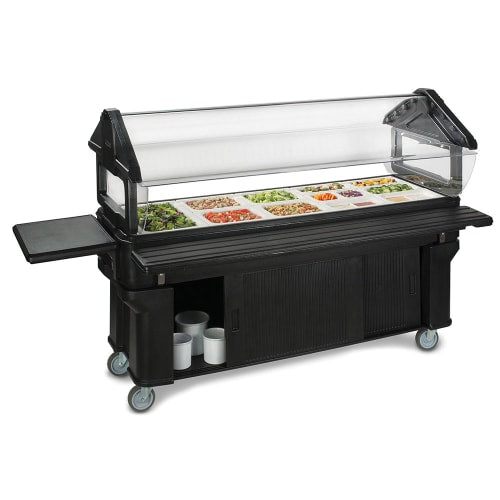 Carlisle 65 1/4" SixStar™ Cold Food Bar - (5) Pan Capacity, Floor Model, Black (661103)