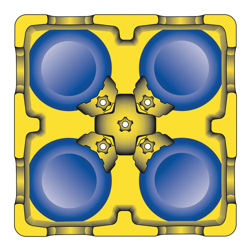 Carlisle 29" Mobile Small Dish Caddy w/ (4) Columns - Plastic, Black (ADS403)