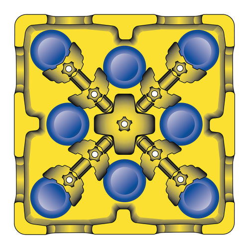 Carlisle 29" Mobile Small Dish Caddy w/ (4) Columns - Plastic, Black (ADS403)