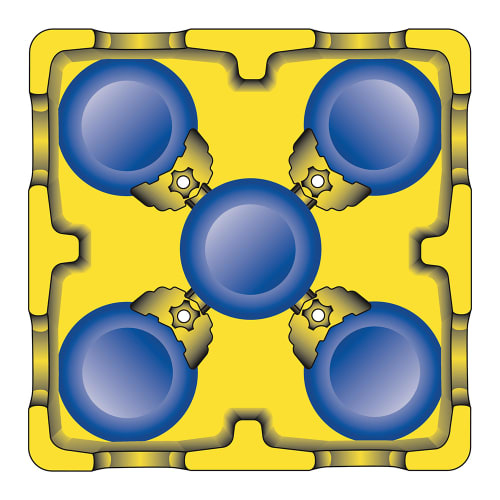 Carlisle 29" Mobile Small Dish Caddy w/ (4) Columns - Plastic, Black (ADS403)