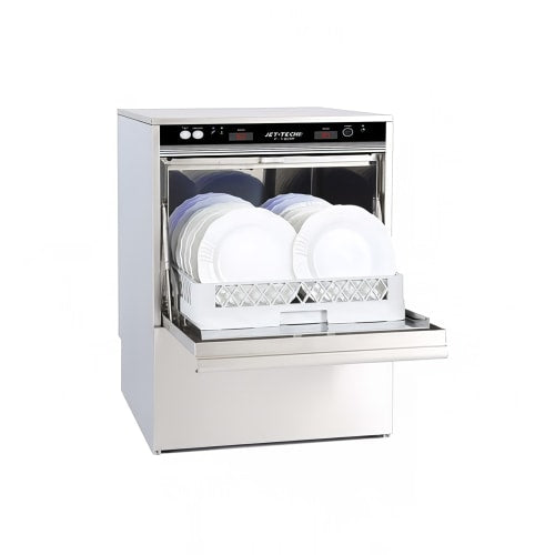 Jet Tech F-18DP High Temp Rack Undercounter Dishwasher, 24 Racks/hr Capacity, Built-in Booster, 208-240v/1ph