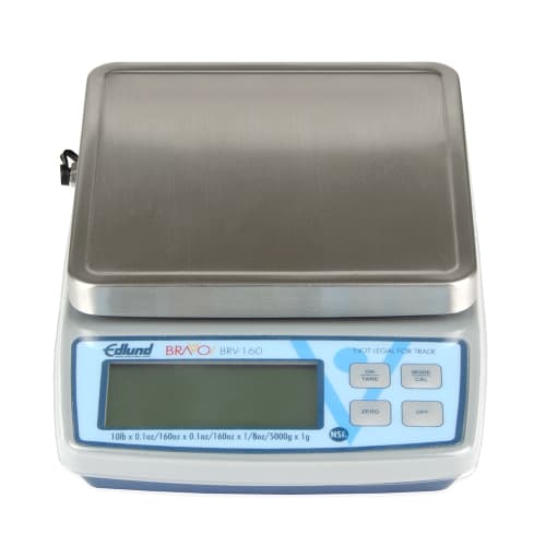 Edlund BRV-160 10 lb Square Digital Scale w/ Removable Platform - 5 1/8" x 5 1/8", Stainless