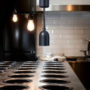 Hatco DL-400-RL 69 1/2" Ceiling Mount Heat Lamp w/ Retractable Cord - Lower Switch, Bold Black, 120v