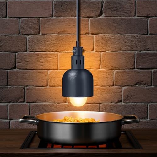 Hatco DL-700-RL 69 1/2" Ceiling Mount Heat Lamp w/ Retractable Cord - Lower Switch, Bold Black, 120v