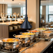 Hatco DL-775-RL 69 1/2" Ceiling Mount Heat Lamp w/ Retractable Cord - Lower Switch, Bold Black, 120v