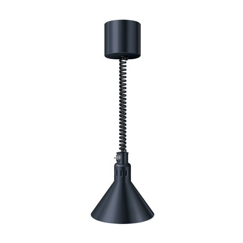 Hatco DL-775-RTL 71 7/8" Track Mount Heat Lamp w/ Retractable Cord - Lower Switch, Bold Black, 120v