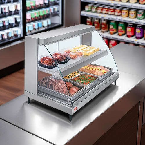 Hatco GRCD-3PD 45 1/2" Full Service Countertop Heated Display Case  - (2) Shelves, 120v