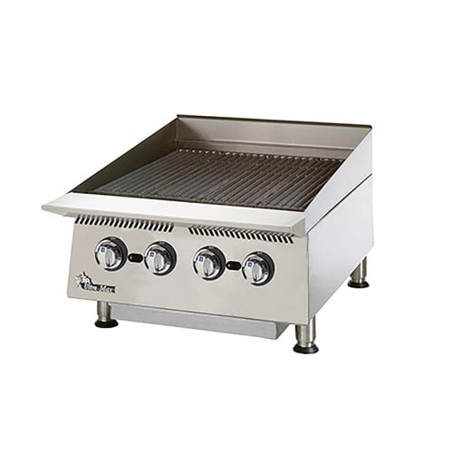 Star 8024CBB 24" Gas Charbroiler w/ Cast Iron Grates - Manual Controls, Convertible