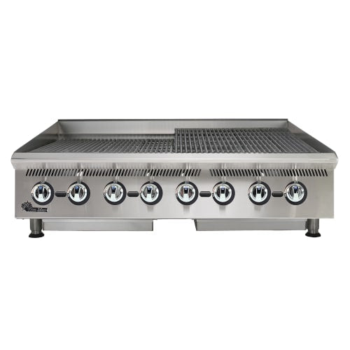 Star 8048CBB 48" Gas Charbroiler w/ Cast Iron Grates - Manual Controls, Convertible
