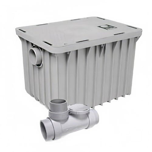 Canplas 3915A02 Grease Trap, 15 Gal/Min, 35 lb Capacity, 2 in Connection