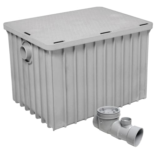 Canplas 3950A04 Grease Trap, 50 Gal/Min, 122 lb Capacity, 4" Connection