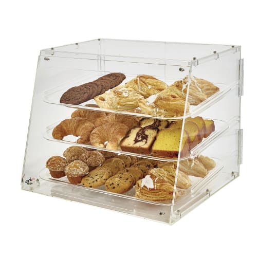 Winco ADC-3 Counter Top Display Case w/ (3) 12 x 18" Trays, 21 x 18 x 16 1/2", Clear