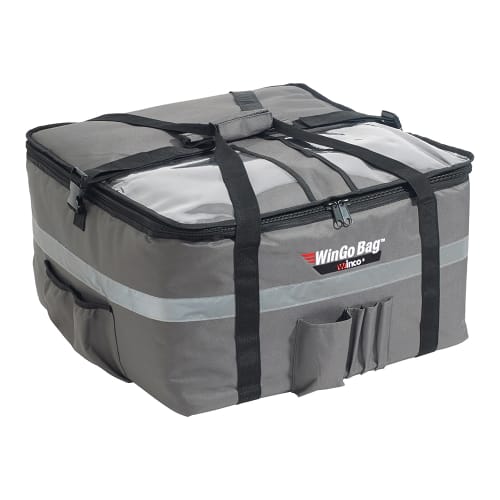 Winco BGCB-2212 WinGo Bag™ Insulated Food Delivery Bag - 22"W x 22"D x 12"H, Polyester, Gray