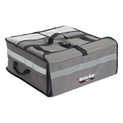 Winco BGPZ-1909 WinGo Bag™ Pizza Delivery Bag - 19" x 19" x 9"H, Polyester, Gray