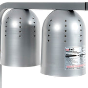 Winco EHL-2C 2 Bulb Heat Lamp w/ Adjustable Arm - Stainless Steel, 120v
