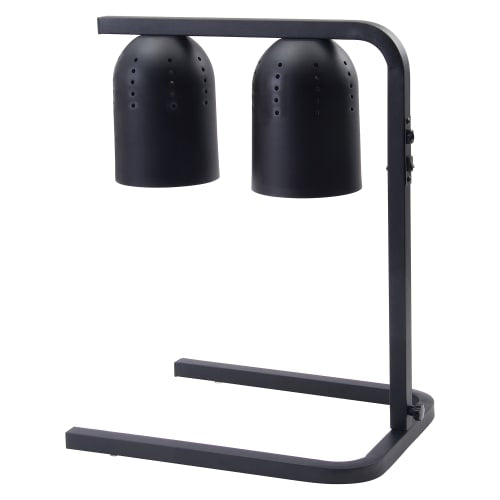 Winco EHL-3C 2 Bulb Heat Lamp w/ Adjustable Arm - Black, 120v