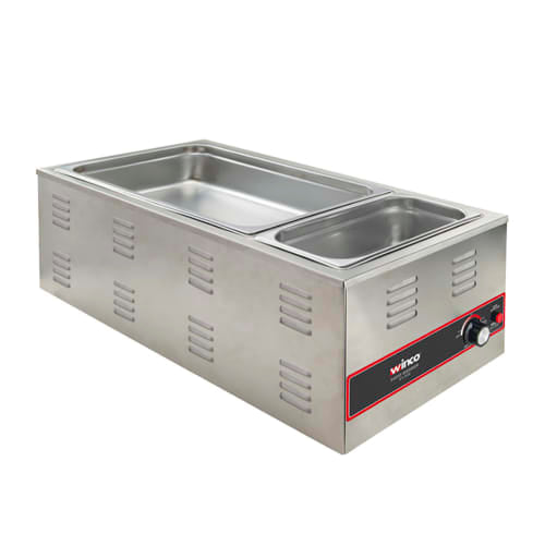 Winco FW-L600 Countertop Food Warmer - Wet w/ (4) 1/3 Pan Wells, 120v