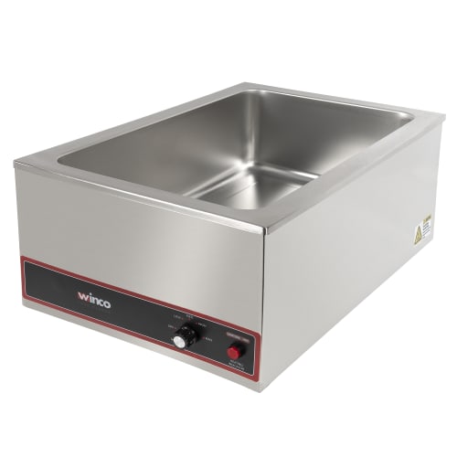 Winco FW-S500 Countertop Food Warmer - Wet w/ (1) Full Size Pan Wells, 120v