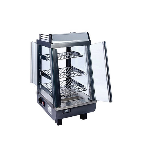 Winco HDM-13 13 1/2" Self Service Countertop Heated Display Case - (3) Shelves, 120v