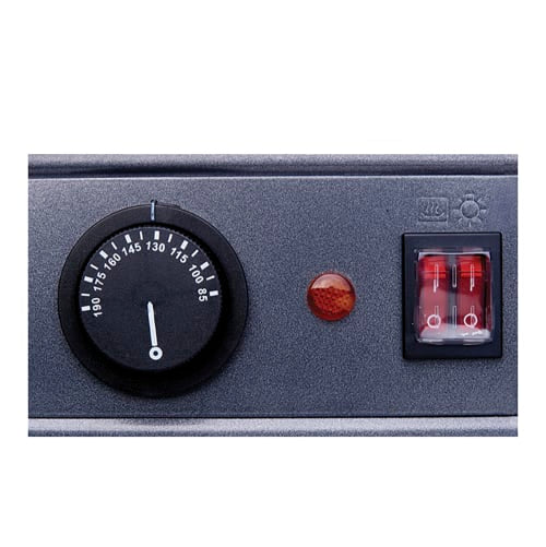 Winco HDM-13 13 1/2" Self Service Countertop Heated Display Case - (3) Shelves, 120v