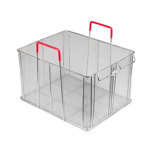 Winco MPN-1613 Rectangular Bulk Pasta Boil Basket - 16 1/4" x 12 7/8" x 10", Stainless Steel